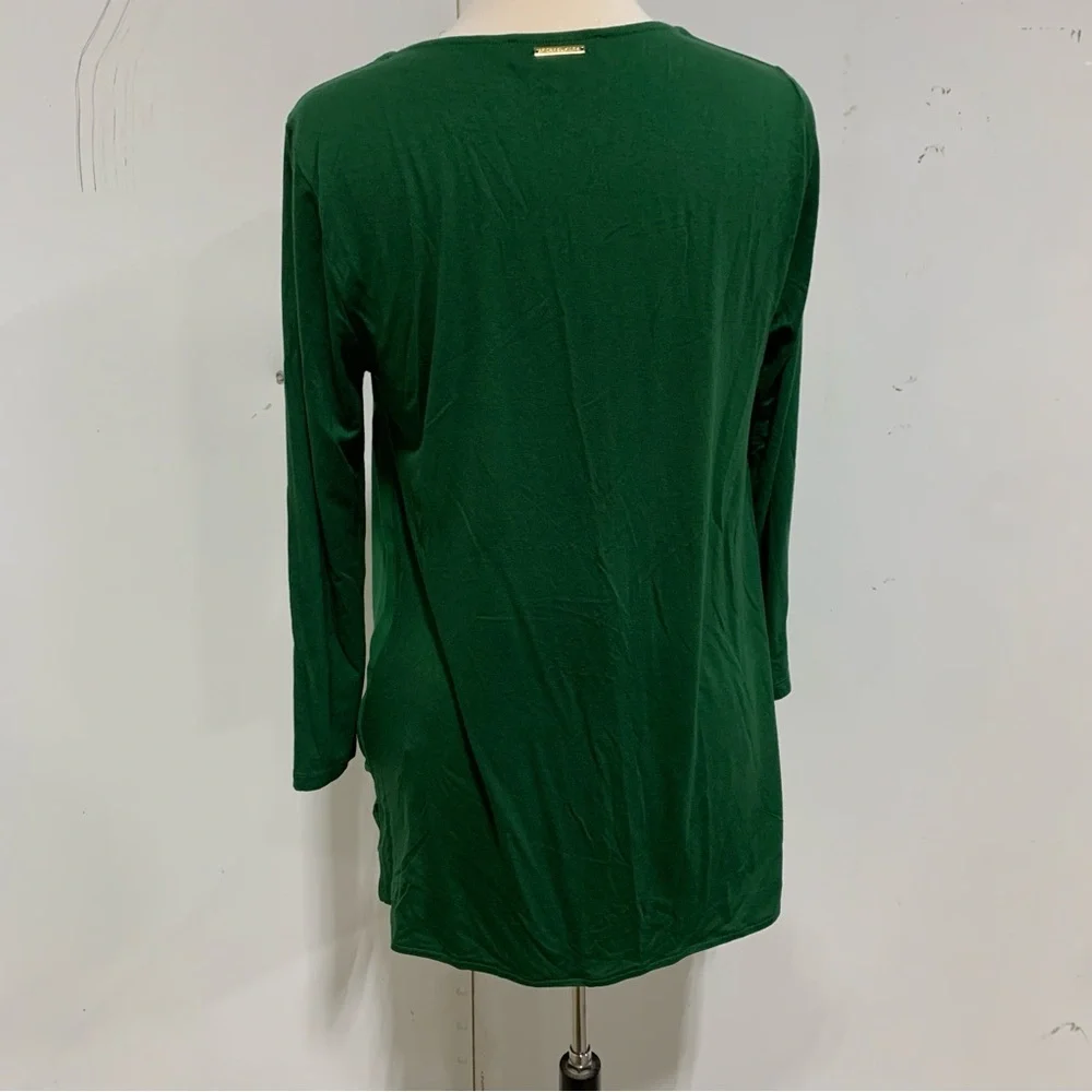 Michael Kors Women’s Top Forest Green V-Neck Tunic Size M‎ 2305